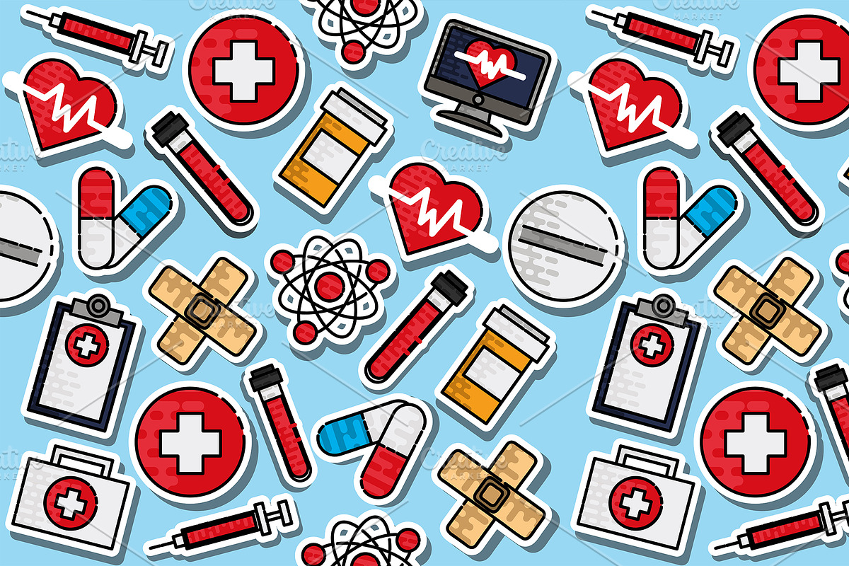 Medical color pattern, a Pattern Graphic by Netkoff