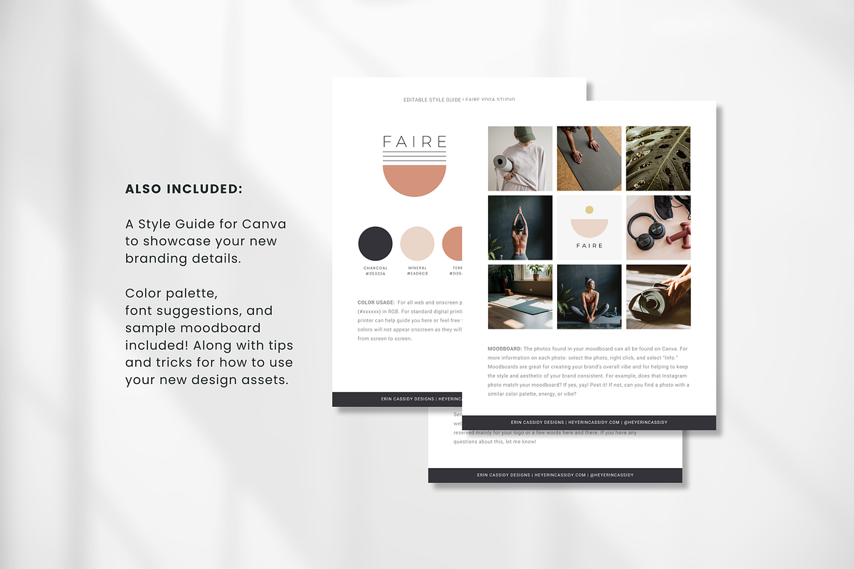 Canva Brand Kit | Yoga Studio Logo, a Branding & Logo Template by Erin Cassidy (Photo 8 of 9)