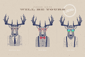 Hipster Deer Characters