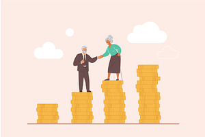 Retirement savings plan financial, a Finance Illustration by Lemberg Vector