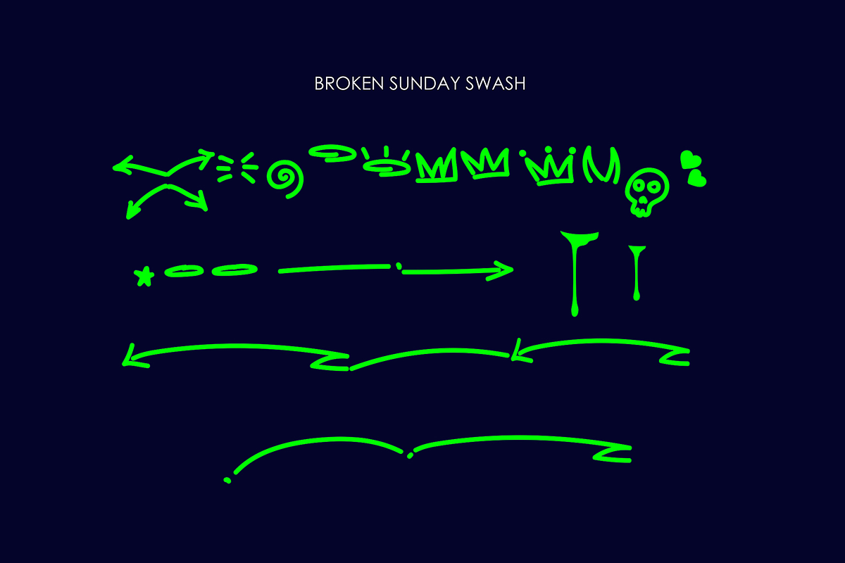 Broken Sunday - Stylish Graffiti, a Font by figuree studio (Photo 3 of 8)