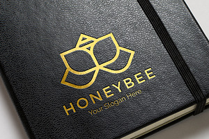 Honey Bee Logo - Flower Logo