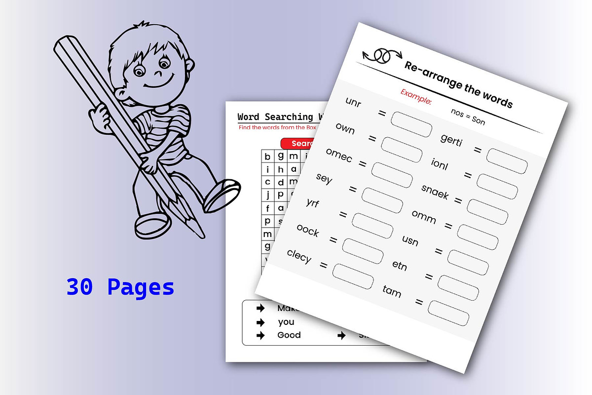 KIds English Worksheet, a Graphic by Hitubrand (Photo 3 of 5)
