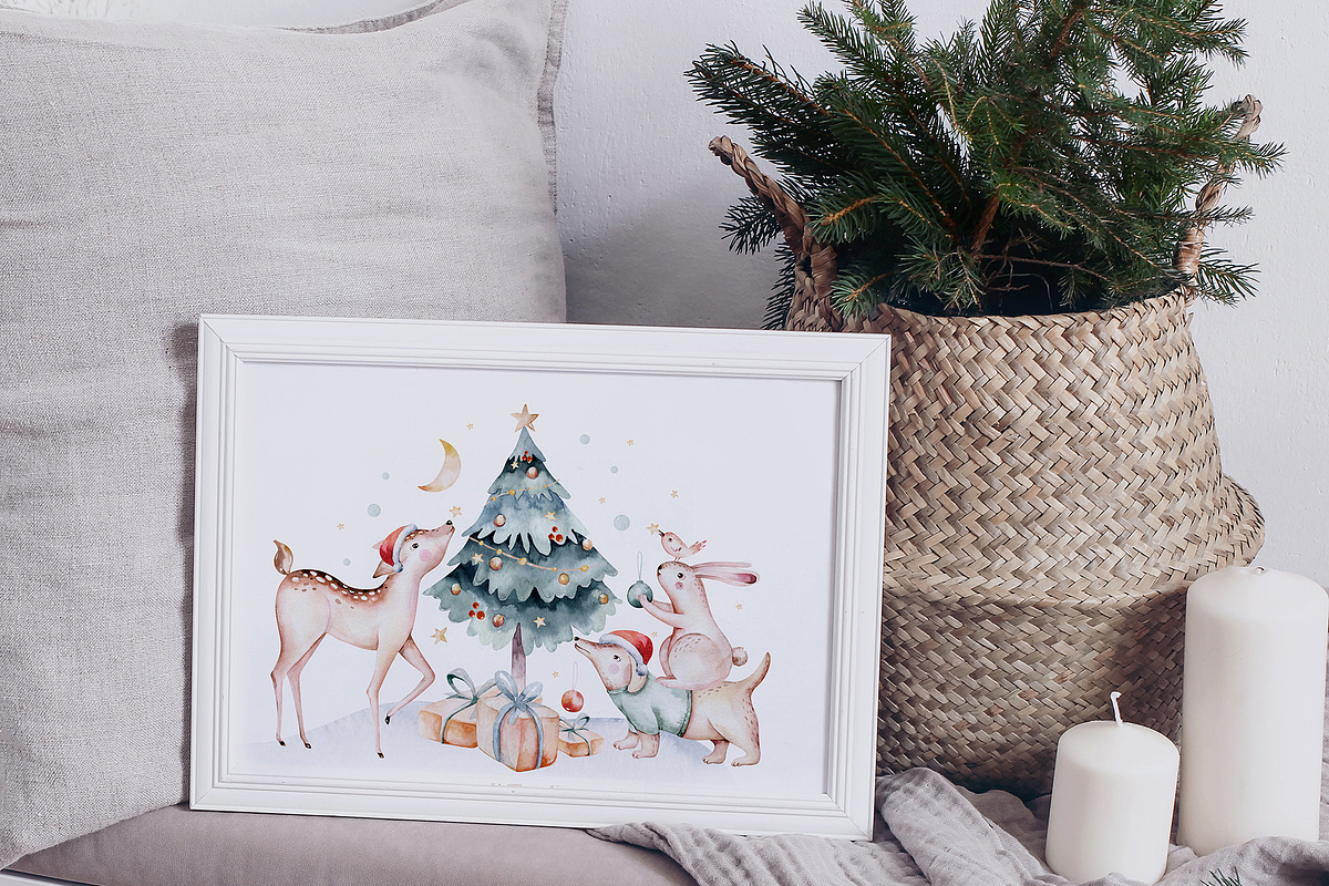 Christmas party. Watercolor set, an Animal Illustration by Peace ART (Photo 5 of 10)