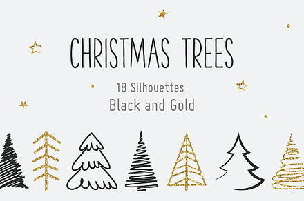 Christmas tree silhouettes