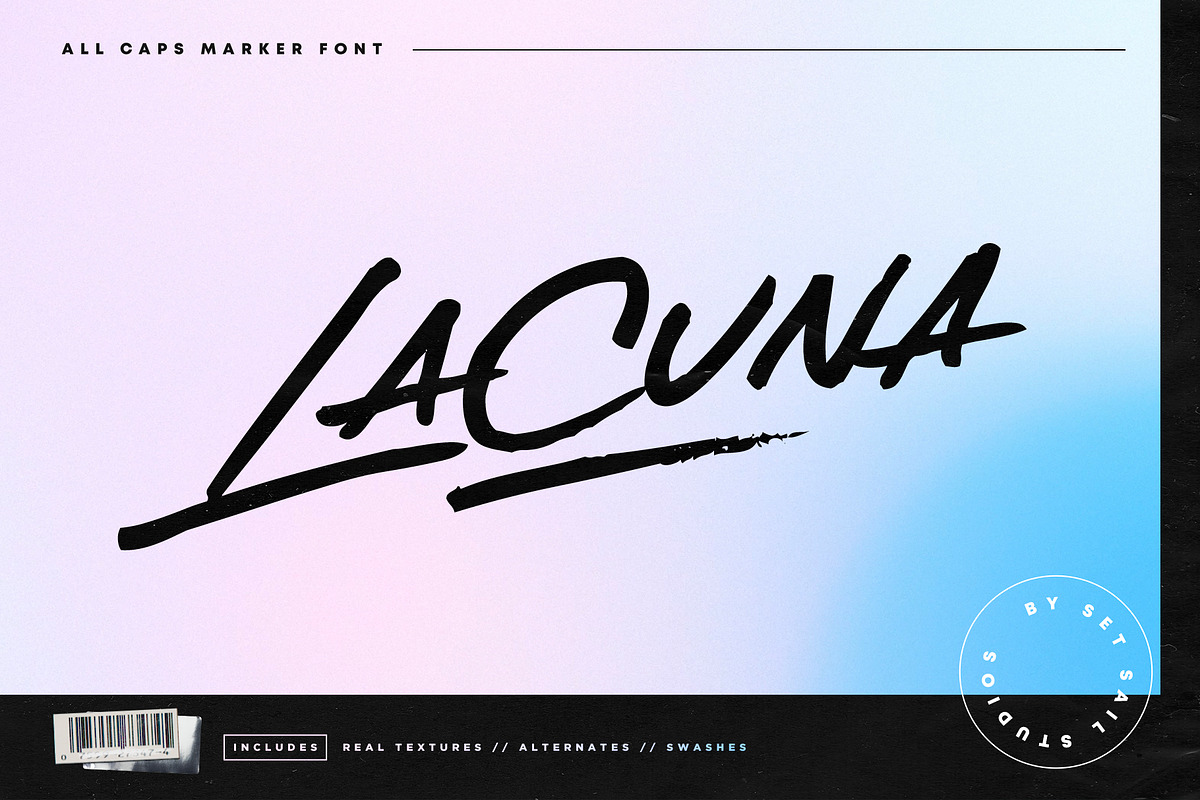 Lacuna Marker Font, a Font by Sam Parrett (Photo 1 of 8)