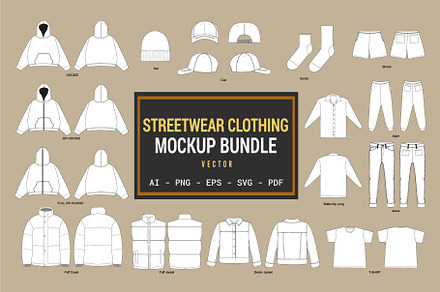 Streetwear Clothing Vector Mockup, an Apparel Mockup by S.i. Graphics®