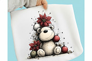 Whimsical Christmas Teddy Clipart, a Seasonal Illustration by designcity5 (Thumbnail 4 of 5)