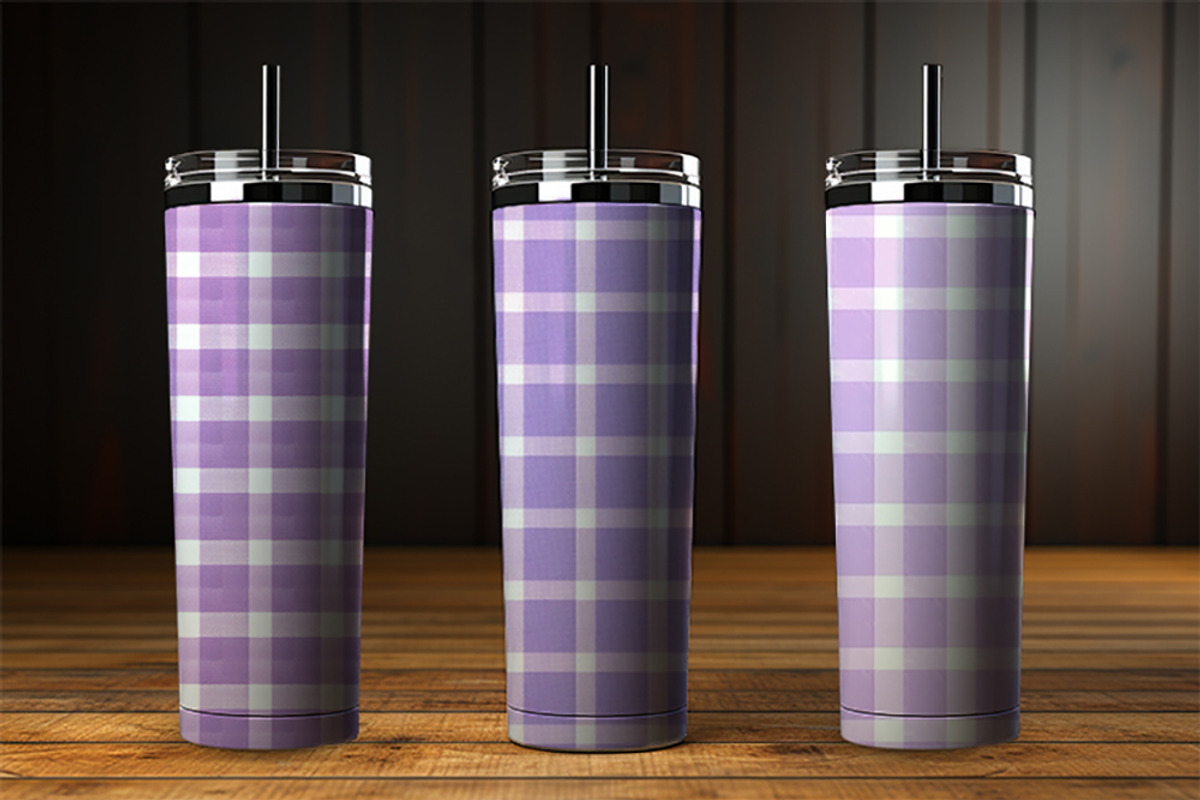 Frosty Lavender Gingham Digital Pape, a Graphic by Hurairagraphics (Photo 4 of 5)