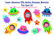 cartoon cute space set + patterns, a Pattern Graphic by ChubbyBunny Art (Thumbnail 12 of 12)