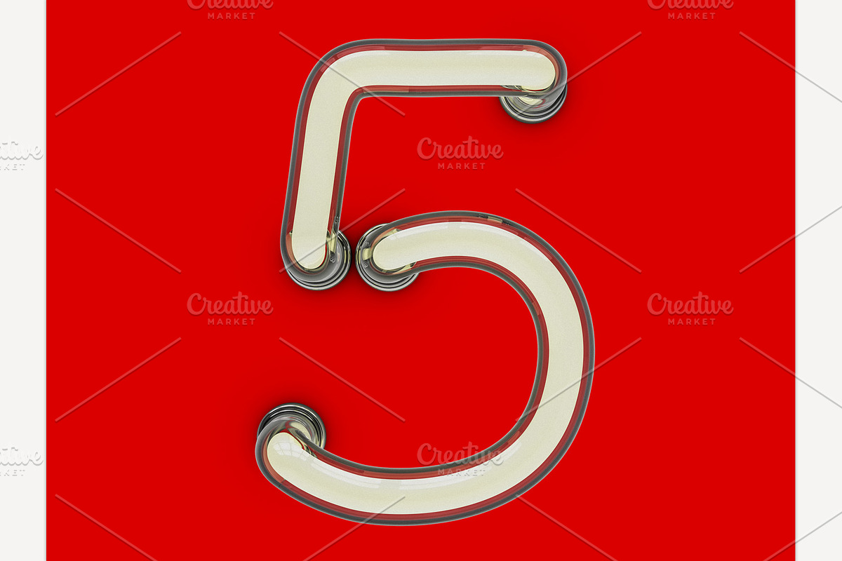 Neon tube font, an Object Graphic by 3D Graphics Shop (Photo 21 of 38)