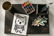 12 Cute Puppy Dog Wearing Scarf, an Animal Illustration by jongcreative (Thumbnail 6 of 6)