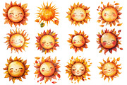 Cute Autumn Sun Clipart, an Illustration by SinaCreation (Thumbnail 3 of 5)