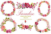 Floral watercolor clip art, an Illustration by SandraGraphicDesign (Thumbnail 2 of 5)