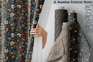 Blackthorn Vines – 3 Seamless Vector, a Pattern Graphic by one-touch
