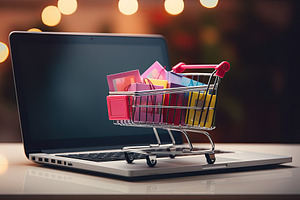 Shopping cart with credit cards on l, a Photo by Iftikhar Alam