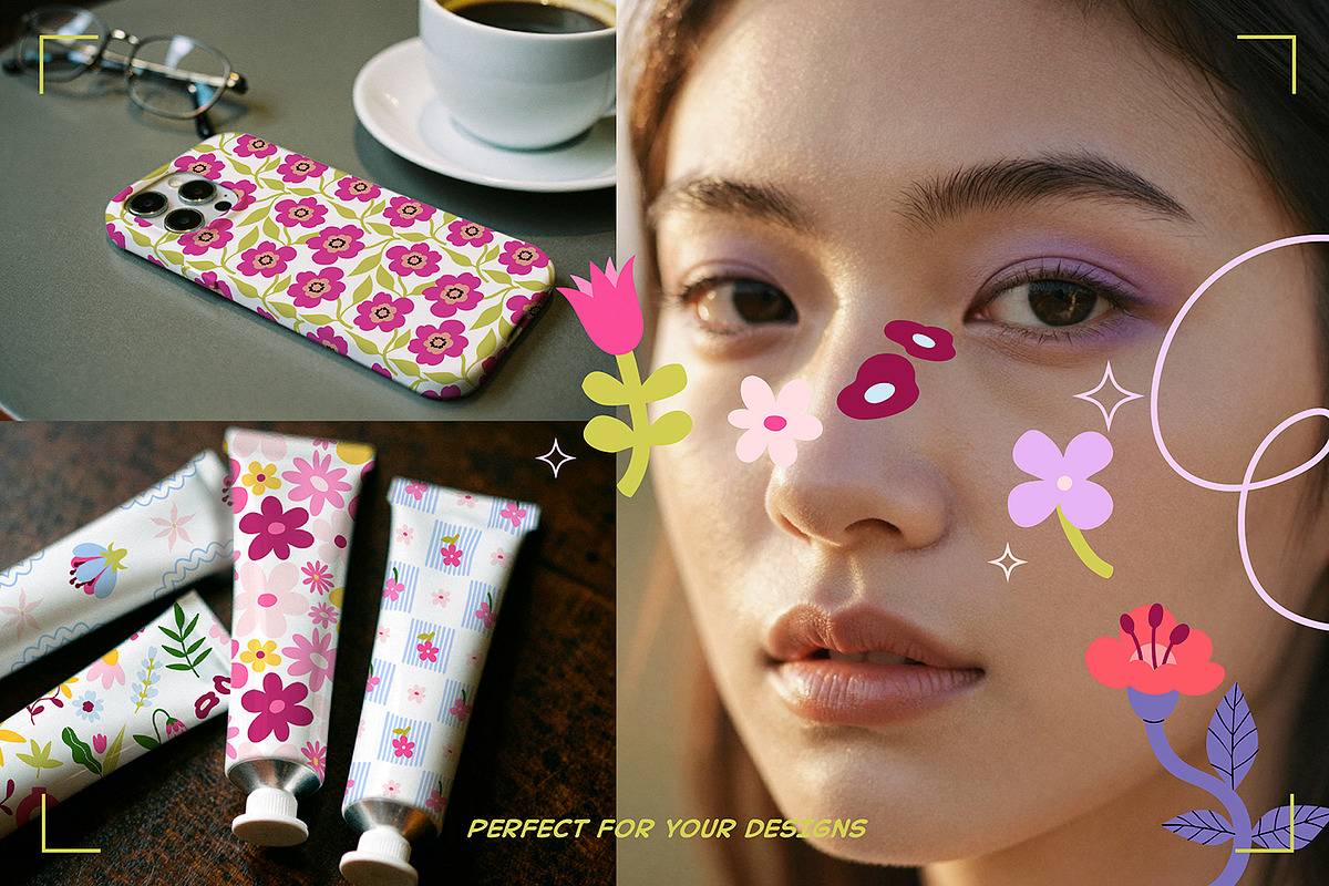 Floral stickers & patterns bundle, an Object Illustration by UnaAnya (Photo 4 of 10)