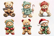 Christmas Teddy Bear Clipart, an Illustration by Dream Creation (Thumbnail 6 of 6)