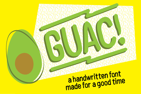 GUAC! Handmade Font For A Good Time. preview 4