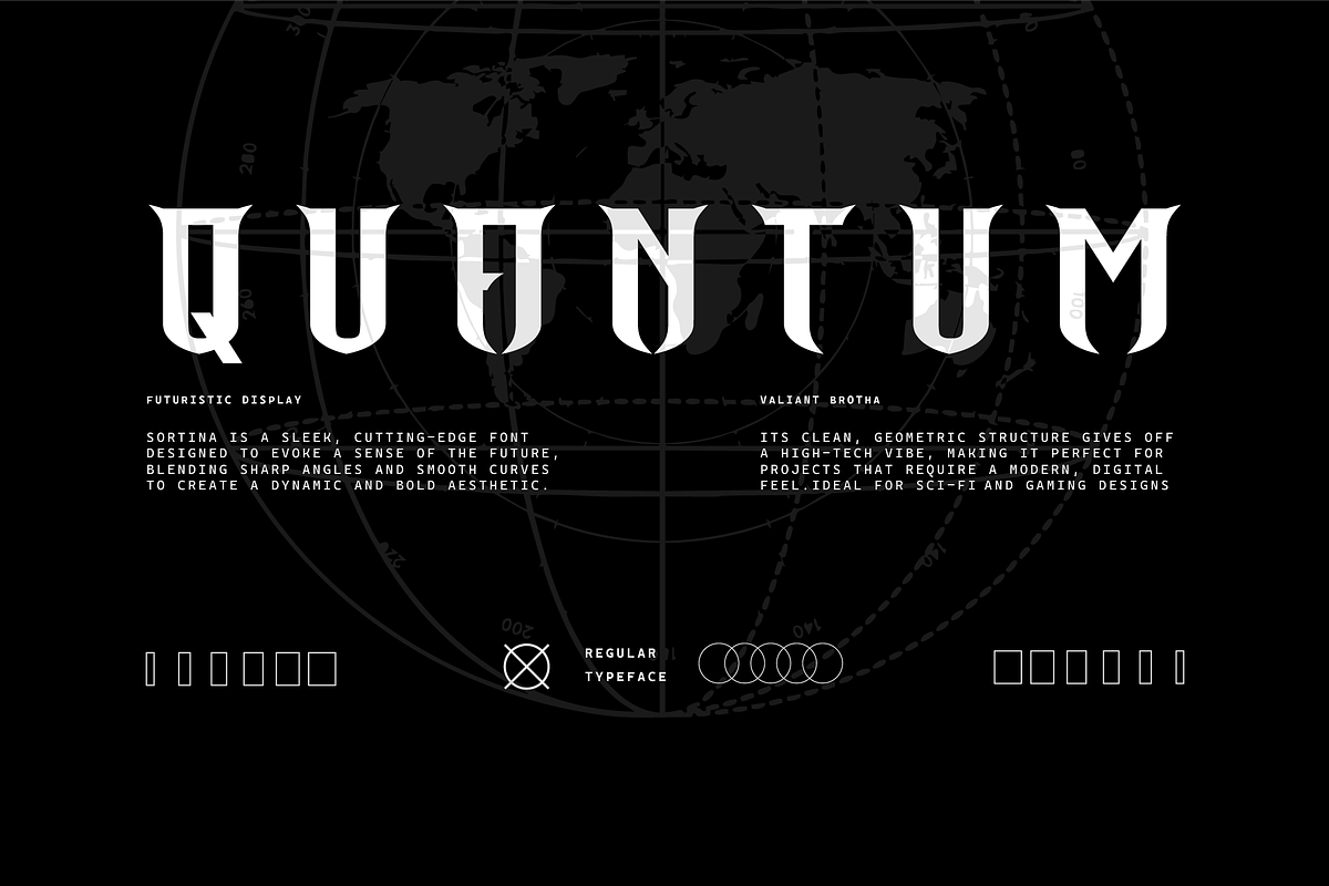 VB Sortina - Futuristic Display Font, a Sans Serif Font by VALIANTBROTHA (Photo 4 of 11)