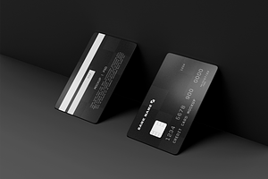 Two Plastic Credit Card Mockup