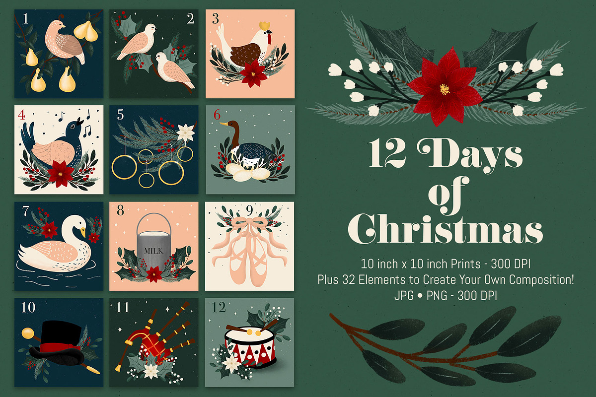12 Days of Christmas Collection, a Graphic by The Audacious Brush (Photo 1 of 7)