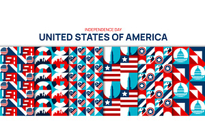 USA background of seamless patterns, a Decorative Illustration by Vector Tradition