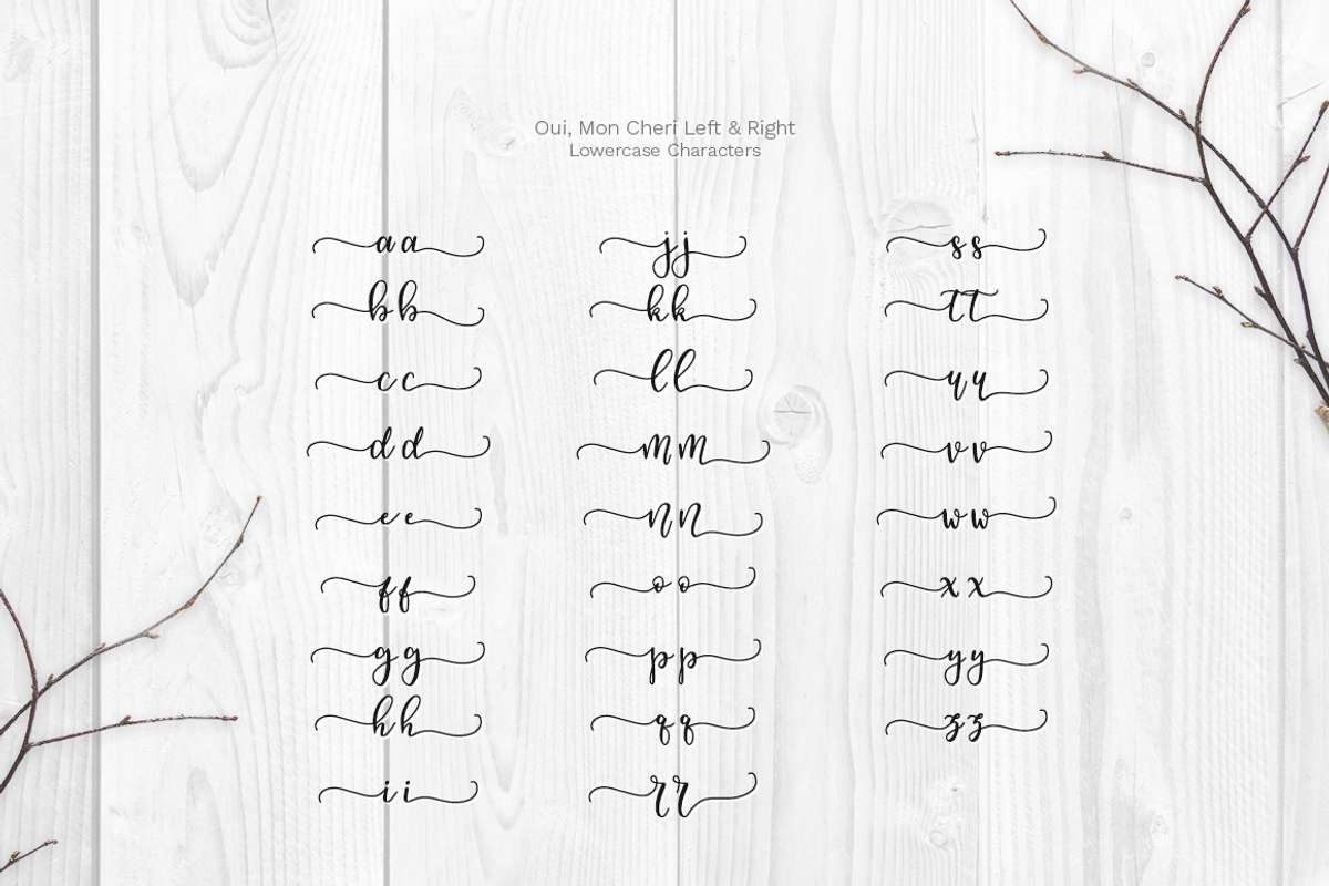 Oui, Mon Cheri Font preview 4