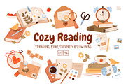 Cozy Reading Clipart Bundle, an Education Illustration by vik.stock (Thumbnail 1 of 8)