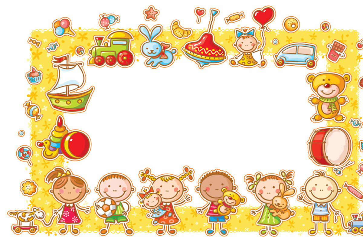 Rectangular Frame with Cartoon Kids, an Education Illustration by ...