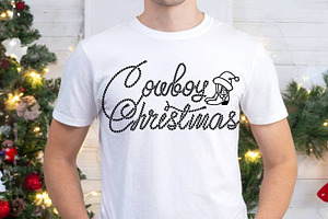 Cowboy Christmas Text SVG Cut File