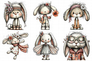 Boho Easter Bunny Clipart, an Illustration by Daily.Designs (Thumbnail 8 of 8)