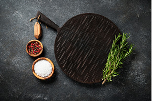 Spices and herbs with craft cutting, a Food & Drink Photo by Nadia-nb