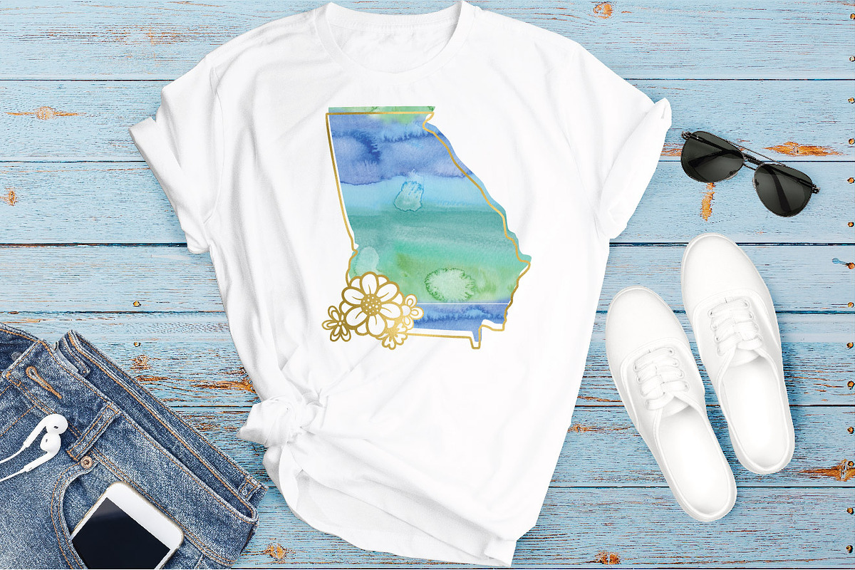 50 States Sublimation Clipart Bundle, an Illustration by OldMarket Designs (Photo 10 of 12)