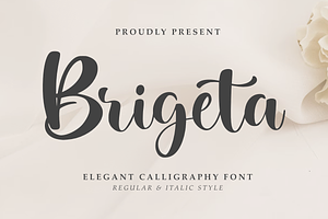Brigeta - Elegant Script Font, a Script Font by Letterayu Studio