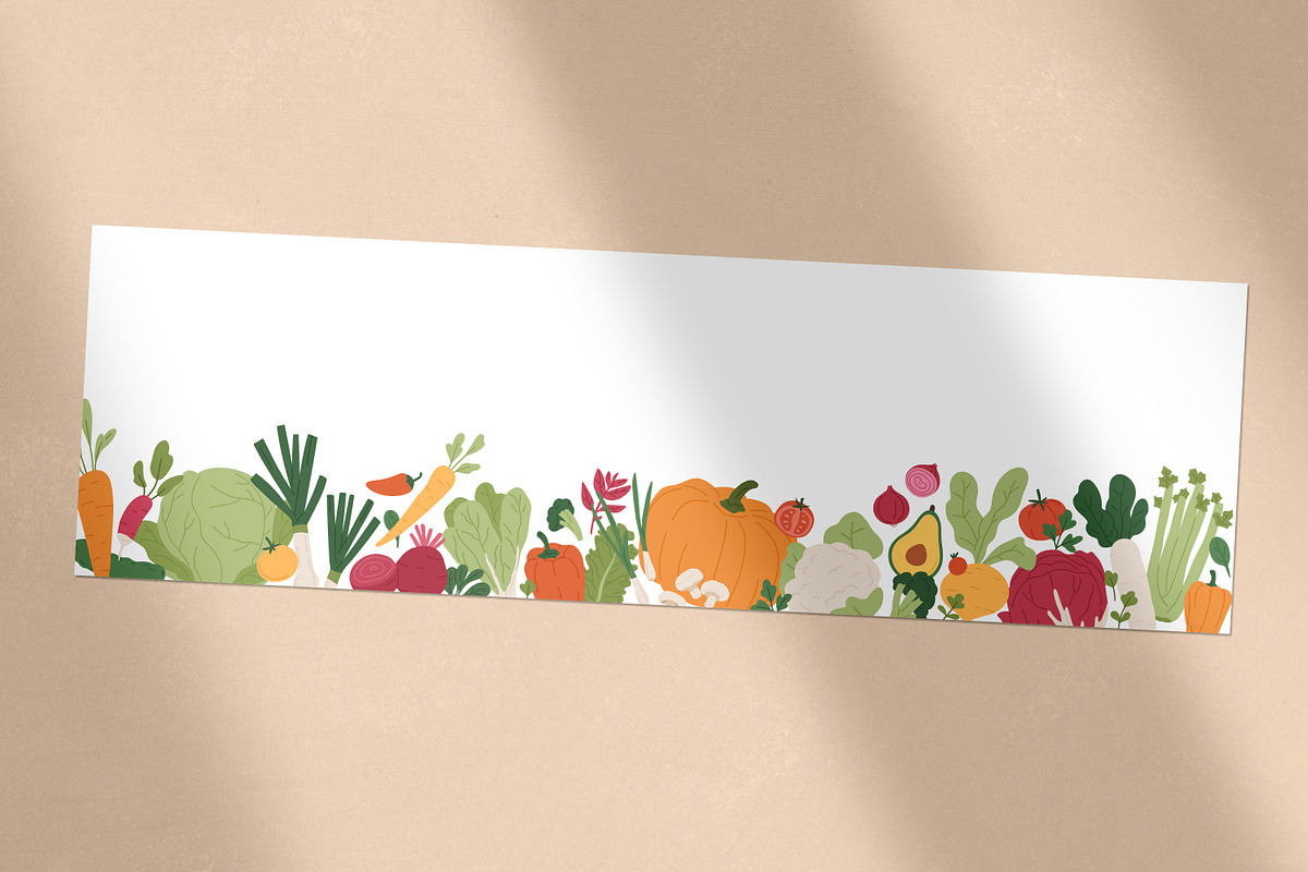 Organic vegetables background border, a Food Illustration by Good Studio (Photo 3 of 3)