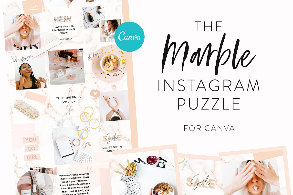 Marble Instagram Puzzle Template, a Social Media Template by My Social Boutique (Photo 1 of 10)