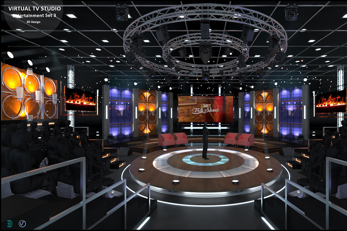 TV Studio Entertainment Set 3, a Furniture 3D Model by akerStudio (Photo 2 of 22)