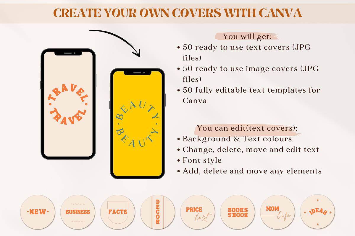 Retro Instagram Highlight Covers, a Social Media Template by Boltik Studio (Photo 3 of 11)