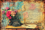 Vintage Musical Wooden Junk Page, a Background Graphic by Printable Treasure (Thumbnail 6 of 7)