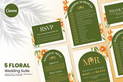 Floral Wedding Suite Canva Template, a Marketing Template by ArbaStudio (Thumbnail 1 of 5)