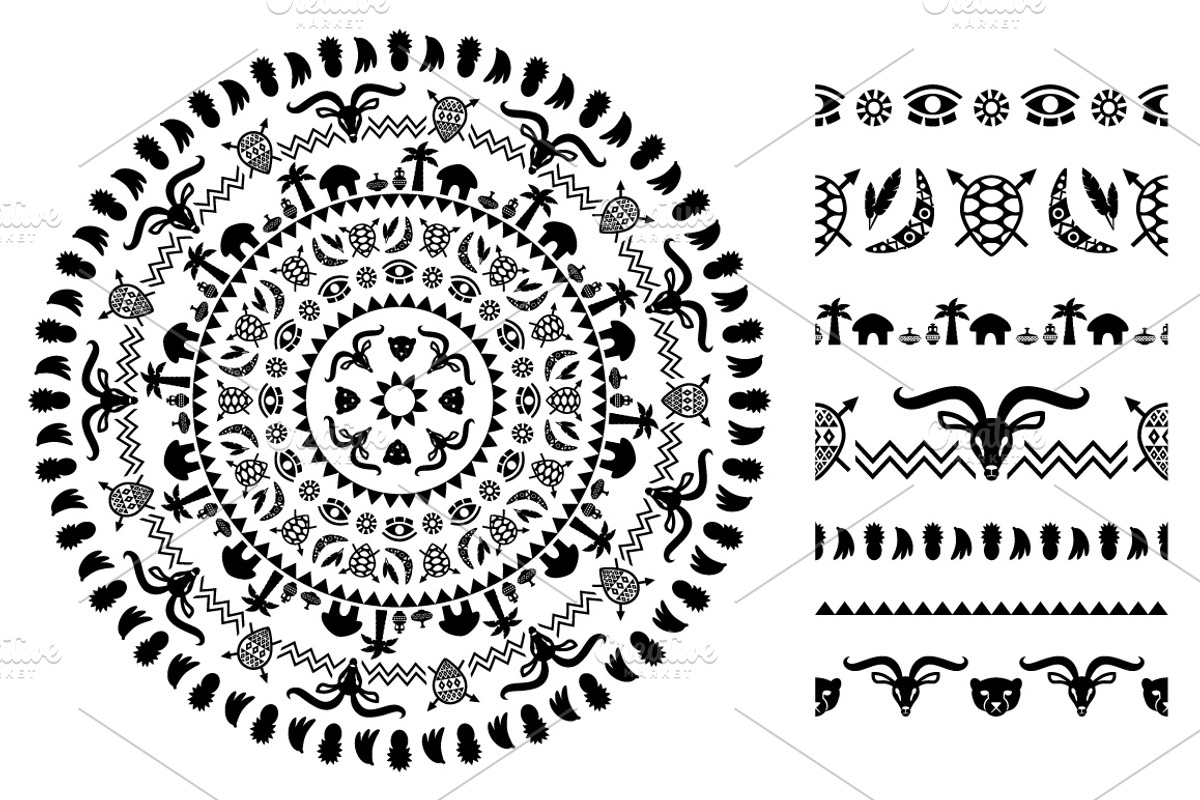 African Tribal Ornaments & Brushes, a Pattern Graphic by Lianella's Shop (Photo 4 of 5)