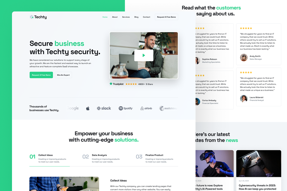Techty: IT & Software Figma Template, an UI Kit Template by FinestDevs (Photo 3 of 8)