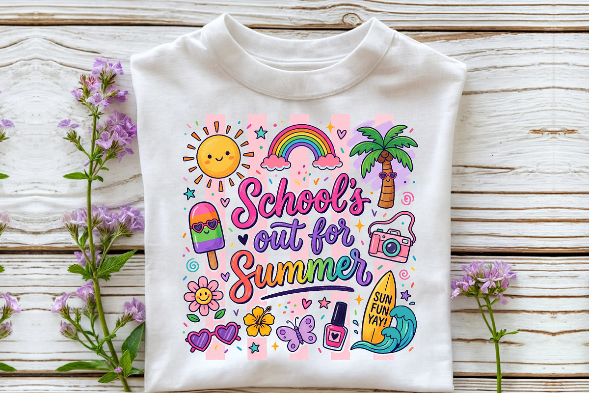 School out Summer Cute Doodle PNG, a Work Illustration by Sublimation Artist (Photo 3 of 9)