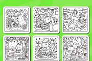 Christmas Capybara Cozy Coloring, a Seasonal Illustration by Coco Bloom (Thumbnail 4 of 4)