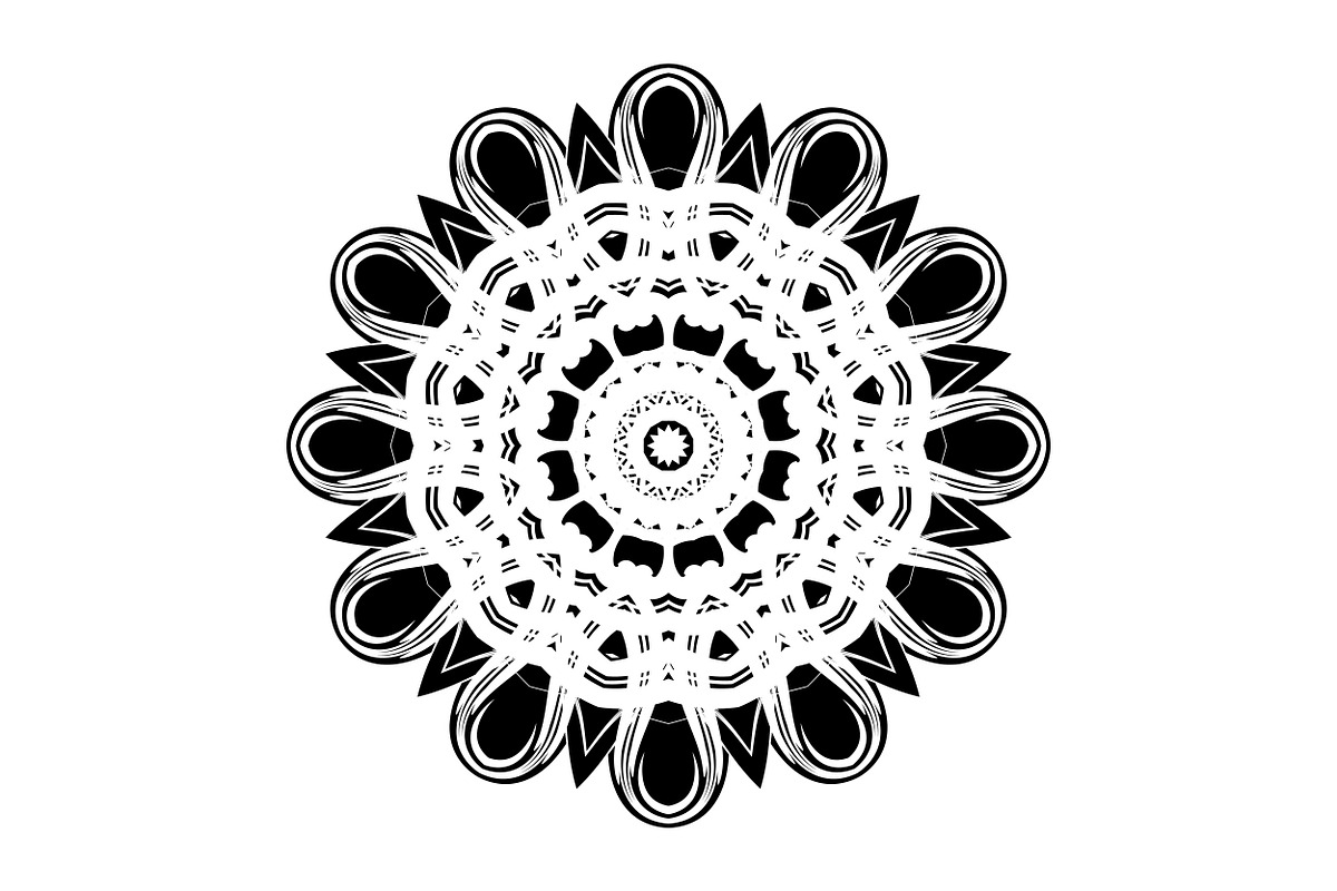 Modern Black and White Mandala Pack, a Decorative Illustration by NJ Himel (Photo 25 of 101)