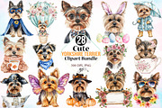 Cute Yorkshire Terrier Clipart PNG, an Illustration by Canvas Craft (Thumbnail 1 of 3)