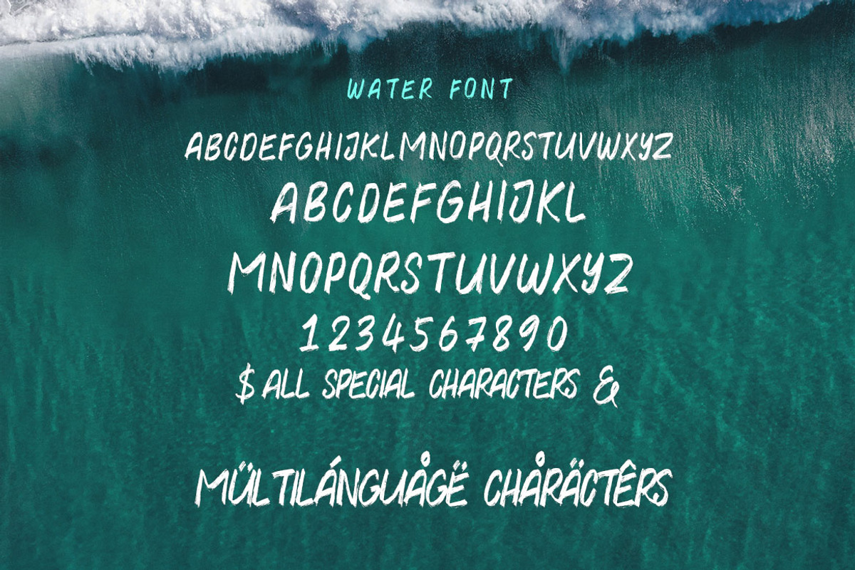 Water Brush Rough Font, a Font by Deeezy (Photo 5 of 5)