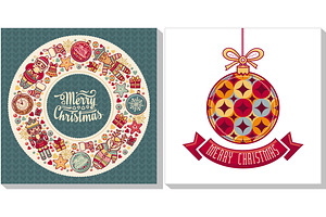 Christmas Template. Greeting Card.