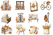 Watercolor Fall in City Clipart, an Illustration by Designworld (Thumbnail 2 of 5)